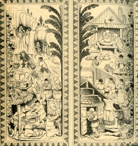 الخزافون الصينيون في العمل ، تصميم نافذة زجاج ملون ، c1870 ، 1881. بواسطة وليام بيل سكوت