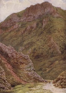 The Lion Rock in the Winnats, between Castleton and Edale (colour litho) بواسطة وليام بيسكومب جاردنر