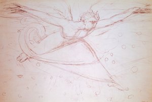 Angel walking, drawing by William Blake (1757-1827) بواسطة وليام بليك
