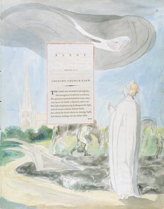 "مرثية مكتوبة في كونتري تشيرش يارد" ، تصميم 107 من "قصائد توماس جراي" بواسطة وليام بليك