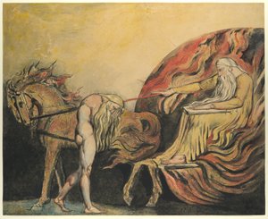 God Judging Judging Adam، c.1795 (النقش الملون بالقلم والحبر والألوان المائية) بواسطة وليام بليك