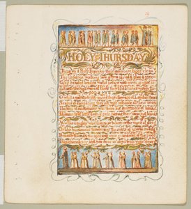 أغاني البراءة والخبرة: الخميس المقدس ، كاليفورنيا. 1815. بواسطة وليام بليك