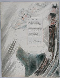 The Bard ، تصميم 58 من "The Poems of Thomas Gray" بواسطة وليام بليك