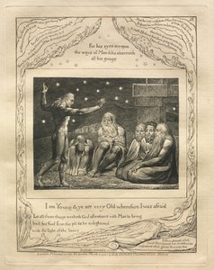 كتاب العمل: رر. 12 ، أنا شاب وأنت كبير في السن ، لذلك كنت خائفة ، 1825. بواسطة وليام بليك