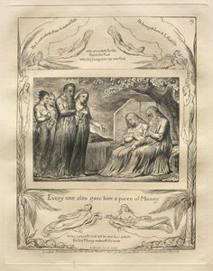 كتاب العمل: رر. 19 ، أعطاه كل واحد قطعة من المال ، 1825. بواسطة وليام بليك
