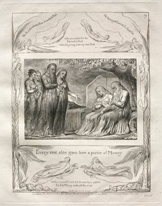 كتاب العمل: رر. 19 ، أعطاه كل واحد قطعة من المال ، 1825. بواسطة وليام بليك