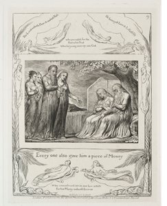 كتاب العمل: رر. 19 ، أعطاه كل شخص قطعة من المال ، 1825. بواسطة وليام بليك