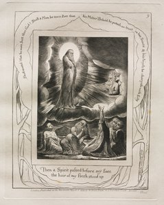 كتاب العمل: رر. 9 ، ثم مر الروح أمام وجهي وقفت شعر جسدي ، 1825. بواسطة وليام بليك