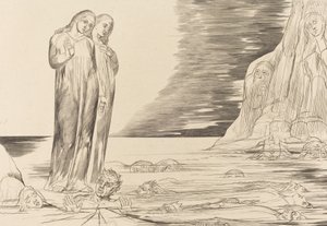 دائرة الخونة ، قدم دانتي المذهلة بوكا ديجلي أباتي 1827. بواسطة وليام بليك