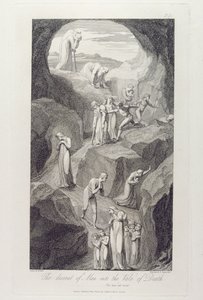 أصل الإنسان إلى وادي الموت ، pl.8 ، رسم توضيحي من "القبر ، قصيدة" بقلم ويليام بليك (1757-1827) منقوش لويجي شيافونيتي (1765-1810) ، 1808 بواسطة وليام بليك