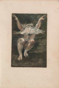 الكتاب الأول من Urizen ، pl.7 (رجل عاري ذو لحية بيضاء عائمة يبدو أنه يرتفع في المياه العميقة) 1794 (نقش بارز مطبوع مع مرحاض) بواسطة وليام بليك