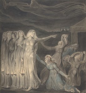 مثل العذارى الحكيمات الجاهلات ، كاليفورنيا. 1799-1800. بواسطة وليام بليك