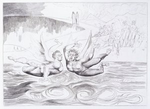 هجوم الثعبان سداسي الأرجل Agnolo Brunelleschi ، c.1824-1827 بواسطة وليام بليك