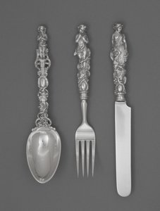 مجموعة أطباق الأطفال (سكين وشوكة وملعقة) ، ج. 1865-1874 (فضي) بواسطة وليام بوجيرت