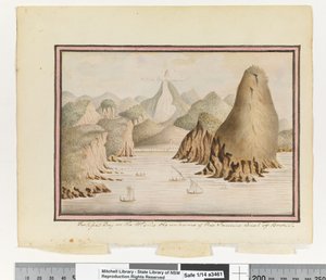 مقابل. ص. 38. "خليج محصن على جانب Wt مدخل ساحل ريو جانيرو في البرازيل" ، حوالي 1802 (ألوان مائية) بواسطة وليام برادلي