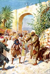 يسوع يشفي متسول أعمى - الكتاب المقدس بواسطة ويليام براسي هول