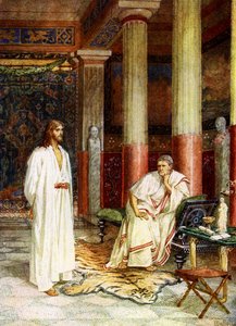 يقف يسوع أمام بيلاطس ـ الكتاب المقدس بواسطة ويليام براسي هول