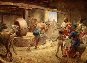 طحن شمشون في سجن غزة - الكتاب المقدس بواسطة ويليام براسي هول