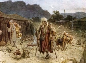 الأبرصين الأربعة ينهبون معسكر السوريين. - الكتاب المقدس بواسطة ويليام براسي هول