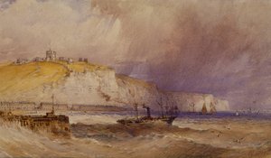 سفينة بخارية تغادر ميناء دوفر ، 1879 بواسطة وليام كالو