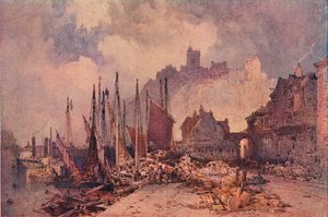 سوق السمك على الرصيف ، فولكستون هاربور ، c1885 بواسطة وليام كالو