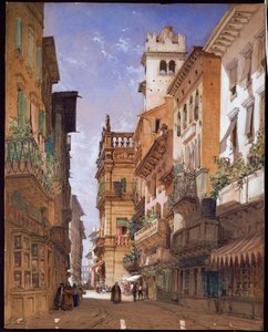 فيرونا: Corso Sant "Anastasia and the Palazzo Maffei، 1855 بواسطة وليام كالو