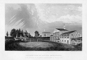 منظر داخلي لمدرج Astleys في لندن كما ظهر عام 1777 ، 1840.