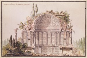 الرسم المعماري لضريح فريدريك أمير ويلز (1707-51) ، حوالي 1751 بواسطة وليام تشامبرز