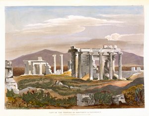 منظر لمعابد Erectheus و Pandrosus ، الأكروبوليس ، من "مناظر مختارة لبقايا الآثار القديمة في اليونان" ، نشرها أكرمان ، لندن 1835 بواسطة وليام كول