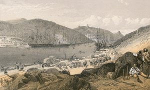 بالاكلافا تُظهر حالة الأرصفة والشحن في مايو 1855 بواسطة وليام كريميا سيمبسون