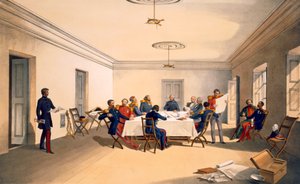 داخل المقر الرئيسي للورد راجلان ، لوحة من "مقعد الحرب في الشرق" ، حانة. بقلم Paul und Dominic Colnaghi und Co. ، 1856 بواسطة وليام كريميا سيمبسون