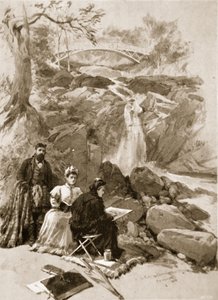 الملكة فيكتوريا كفنان: صاحبة الجلالة ترسم شلالات Garrawalt ، Braemar بواسطة وليام كريميا سيمبسون