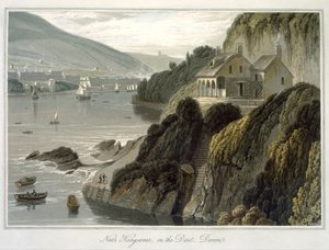 بالقرب من Kingswear ، على دارت ، ديفون ، من المجلد الثامن من "رحلة حول بريطانيا العظمى بين عامي 1814 و 1825" نشرت عام 1825 (أكواتينت) بواسطة وليام دانييل