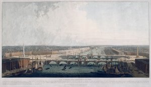 جسر لندن المقترح ، لندن ، 1802. بواسطة وليام دانييل