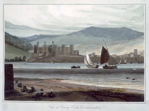 "منظر لقلعة كونواي ، كارنارفونشاير" ، ويلز ، 1814-1825 بواسطة وليام دانييل