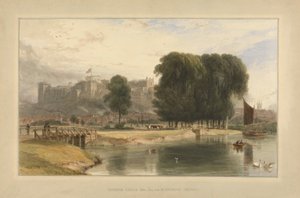 قلعة وندسور ، بالقرب من Brocas Meadows ، 1827 (مرحاض وقلم وحبر على ورق مثبت على جبل) بواسطة وليام دانييل