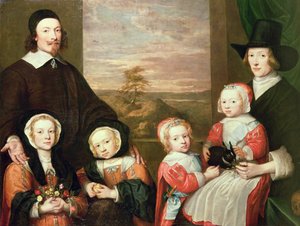 Unidentified family portrait, traditionally thought to be that of Sir Thomas Browne, mid 1640s (oil on canvas) بواسطة وليام دوبسون