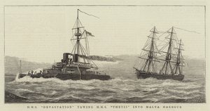 تدمير السفينة HMS Thetis في ميناء مالطا بواسطة وليام إدوارد أتكينز