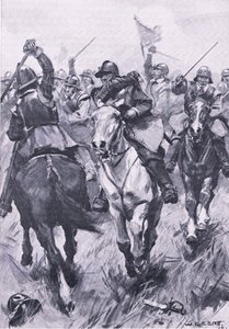 صراع الفرسان في دنبار 3 سبتمبر 1650 ، التوضيح من المعارك البريطانية على البر والبحر ، 1915 بواسطة وليام إدوارد ستوت