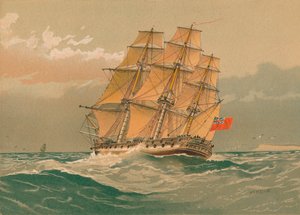فرقاطة من 38 بندقية ، حوالي 1770 ، أواخر القرن التاسع عشر وأوائل القرن العشرين. بواسطة وليام فريدريك ميتشل