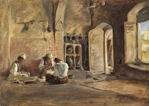 Interior, Algiers (oil on paper laid on canvas)