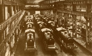 قاطرات جاهزة للشحن الخارجي ، c1930. بواسطة وليام جورج ارمسترونج