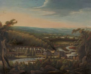 The Eli Whitney Gun Factory ، ظهر: Blacksmith Shoeing Horse بواسطة William Giles Munson