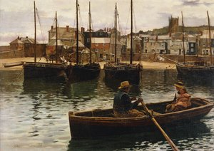 الميناء ، سانت إيفز ، كورنوال ، 1885 بواسطة وليام هـ. بارتليت