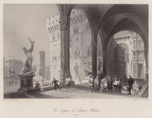 The Loggia di Lanzi ، فلورنسا ، إيطاليا (نقش) بواسطة وليام هـ. بارتليت