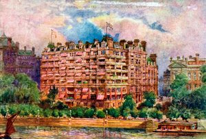 فندق سافوي كما تراه من نهر التايمز ، لندن ، 1905. بواسطة وليام هارولد أوكلي