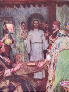 ثم جاء يسوع ووقف في الوسط ، من قصة الكتاب المقدس التي نشرها Hodder & Stoughton ، حوالي عام ١٩٣٠ بواسطة وليام هاثريل
