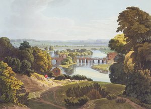 جسر كافيرشام ، بالقرب من ريدينغ ، نقشه روبرت هافيل الأصغر (1793-1878) المنشور عام 1818 (أكواتينت)