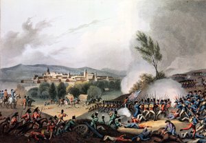 معركة فيتوريا ، 21 يونيو 1813 ، محفورة من قبل كلارك ، مائي بواسطة M. DuBourg (aquatint)