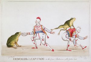 Grimaldi&39;s Leap Frog في مسرحية هزلية للأسماك الذهبية 1812 بواسطة وليام هيث
